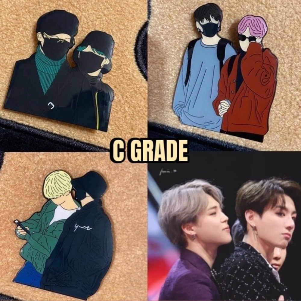 BTS Jikook Jimin Jungkook Enamel Pins | C GRADE